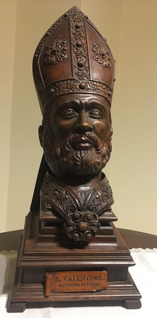 San Valentino vescovo e martire scultura in legno sec. XX Chiesa di S. Antonio in Terni